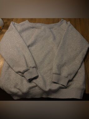 Classic Wide Neck Crewneck Sweater - Light Gray